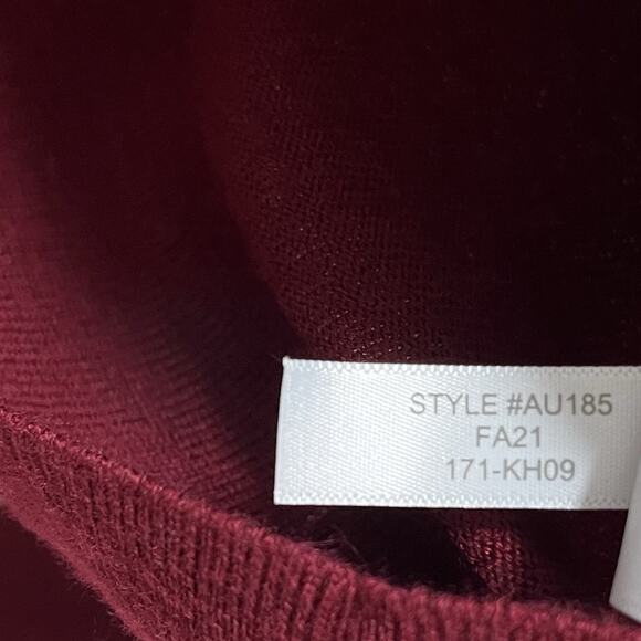 J Crew Womens Wool Blend Turtleneck Sweater Size M Burgundy Preppy Academia - Picture 7 of 7